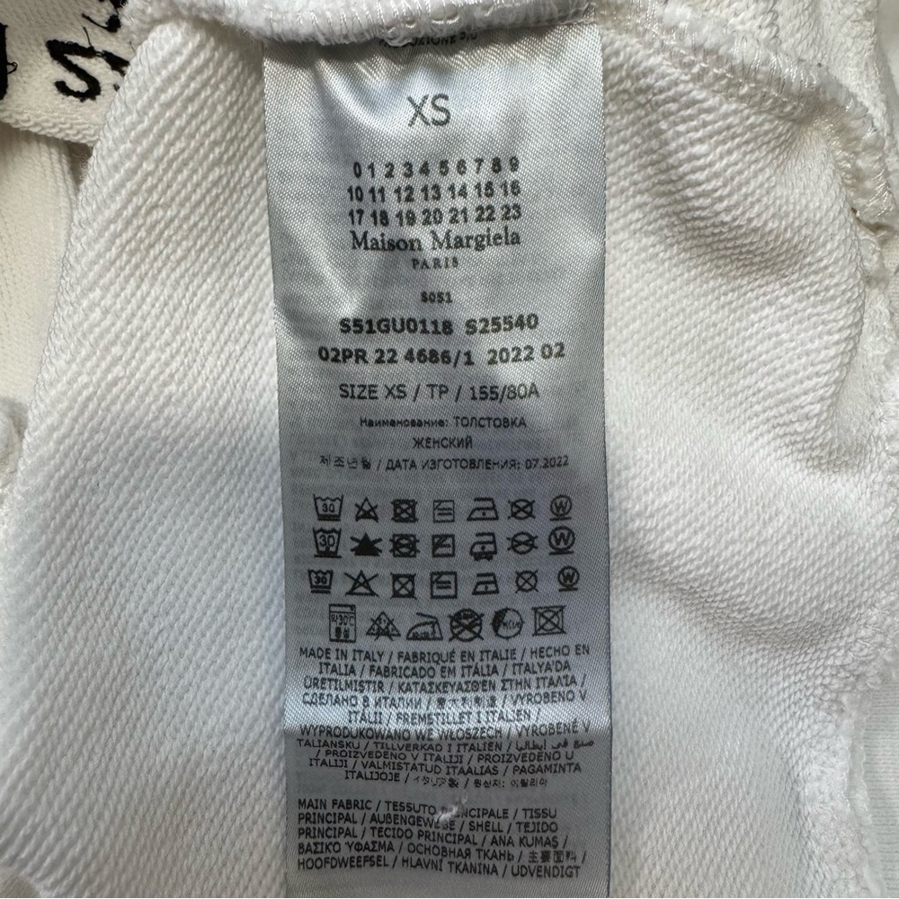 Maison Margiela Paris Numbers Logo Crew Neck Sweatshirt Women XS Embroidered - Picture 14 of 16